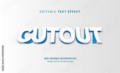 Cutout Paper Emboss 3D Editable Text Effect, Editable Font Style