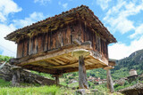 Typical Asturian granary in the town of Bandujo