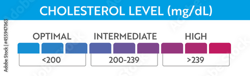 Cholesterol level meter indicator. Medical speedometer. Chat control concept presentation