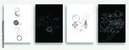 Contemporary composition .Modern minimal posters .Linear  design . Trendy background . Vector illustration