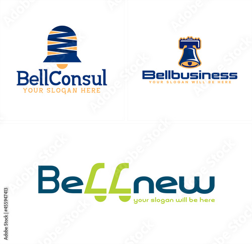 Business consulting bell icon logo design