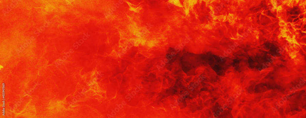 Background of fire as a symbol of hell and eternal torment. Horizontal image for text or design.