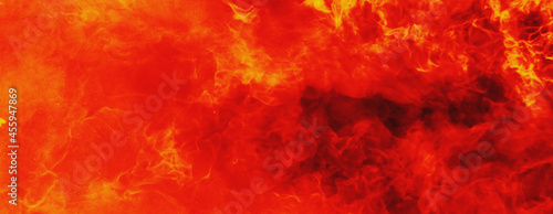 Background of fire as a symbol of hell and eternal torment. Horizontal image for text or design.