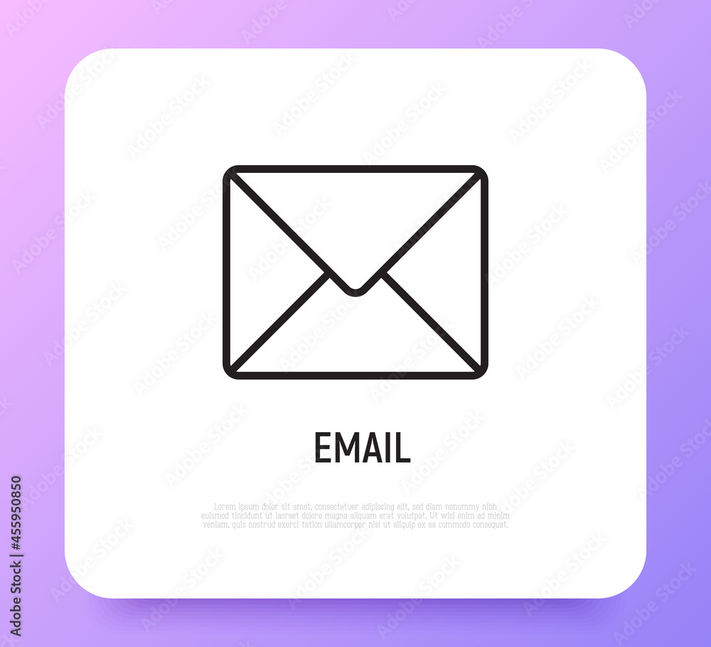 Email symbol. Envelope thin line vector illustration. Email symbol. Envelope thin line vector illustration.