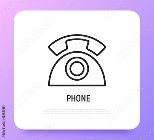 Retro telephone thin line icon. Modern vector illustration. © AlexBlogoodf