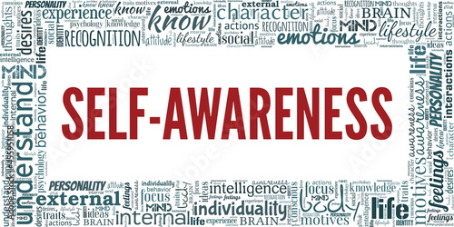 Self-Awareness vector illustration word cloud isolated on a white background.