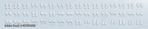 quotation mark icon. realistic modern quote comma vector sign. quotemark symbol isolated set
