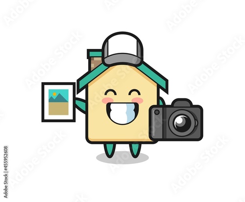 Character Illustration of house as a photographer