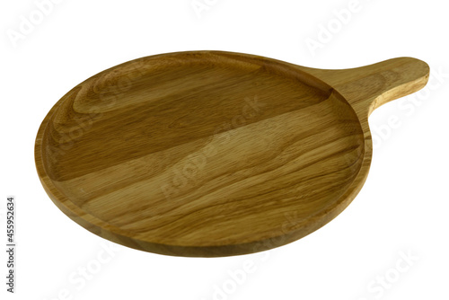 Picture of the wooden food tray. The tray is made from soft material with a beautiful and durable wood grain pattern. (clipping path).
