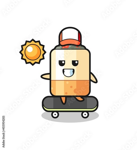 cigarette character illustration ride a skateboard