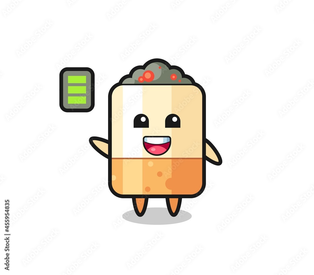 cigarette mascot character with energetic gesture cigarette mascot character with energetic gesture