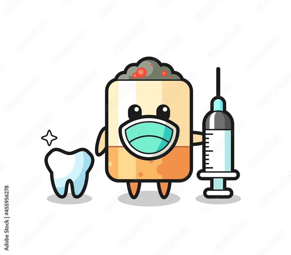 Mascot character of cigarette as a dentist Mascot character of cigarette as a dentist