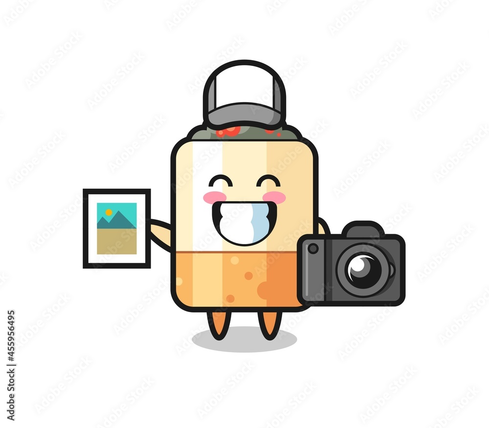 Character Illustration of cigarette as a photographer Character Illustration of cigarette as a photographer