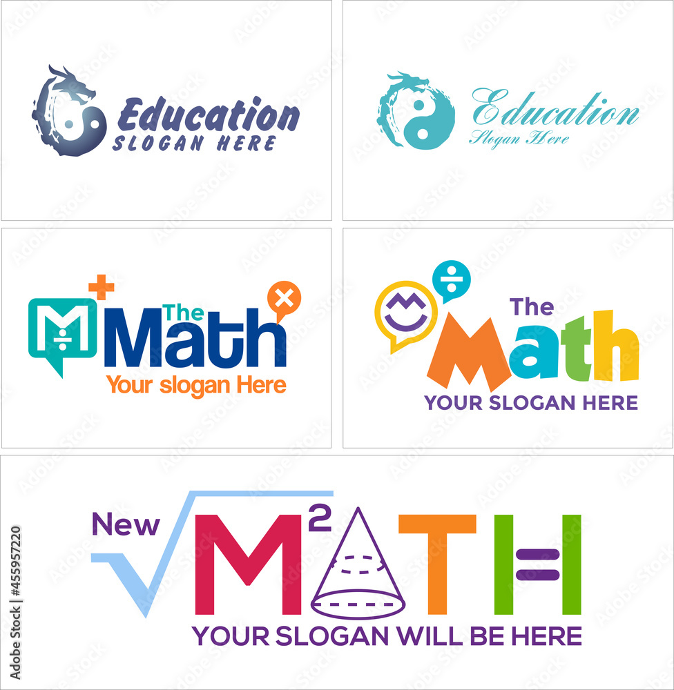 Plakat Kids education math logo design