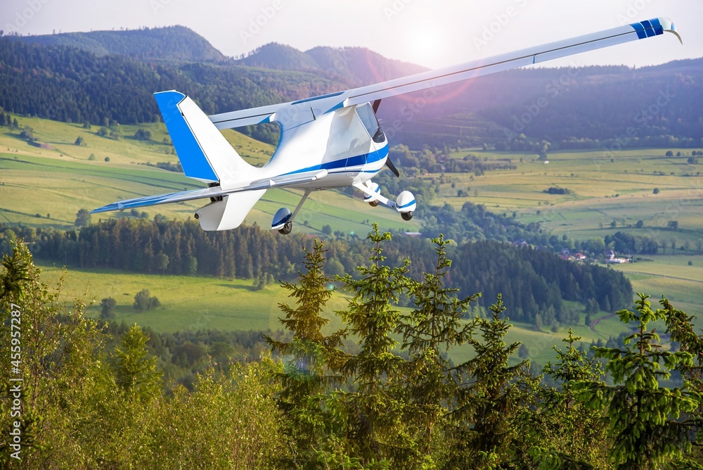 Plane against the backdrop of mountain peaks, travel Plane against the backdrop of mountain peaks, travel