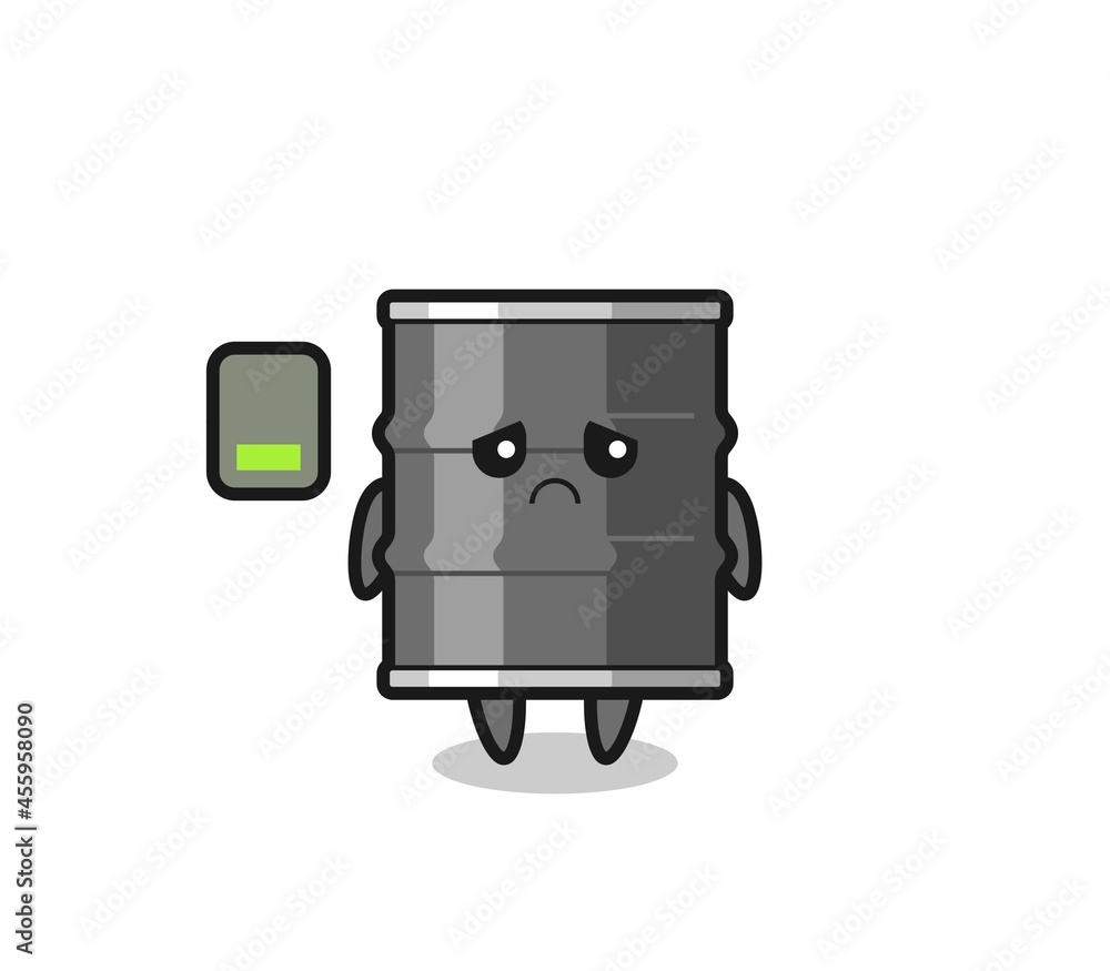 Fototapeta premium oil drum mascot character doing a tired gesture