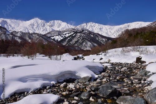 白馬村 雪景色