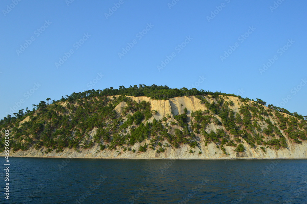 mountain view from the sea