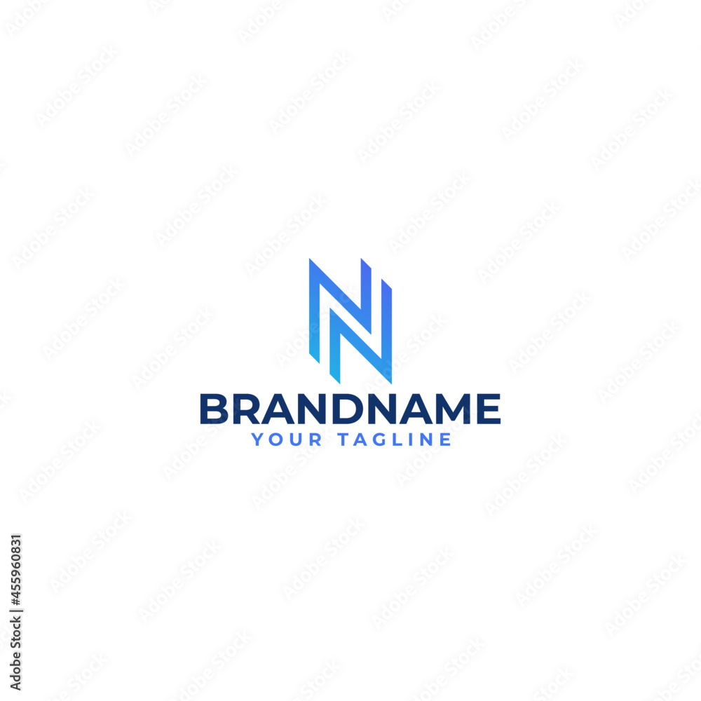 initial letter n nn nnn monogram logo design. minimal vector graphic alphabet symbol template.