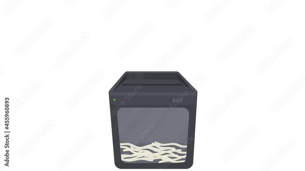 Paper shredder. Animation of document destruction, the alpha channel is enabled. Cartoon Paper shredder. Animation of document destruction, the alpha channel is enabled. Cartoon
