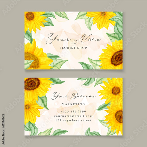 Sunflower business card template