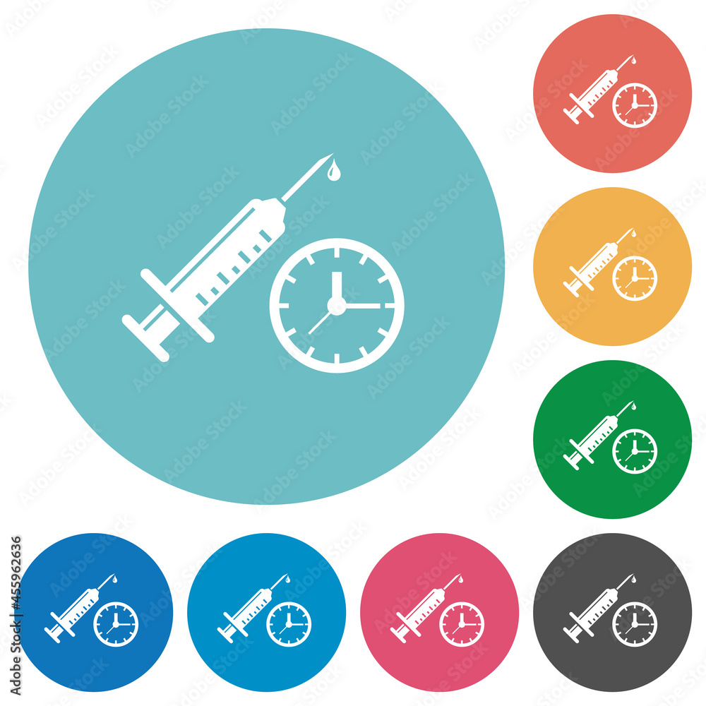 Vaccination appointment flat round icons Vaccination appointment flat round icons
