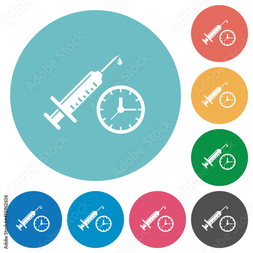 Vaccination appointment flat round icons