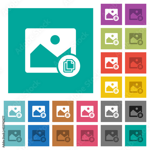 Copy image square flat multi colored icons