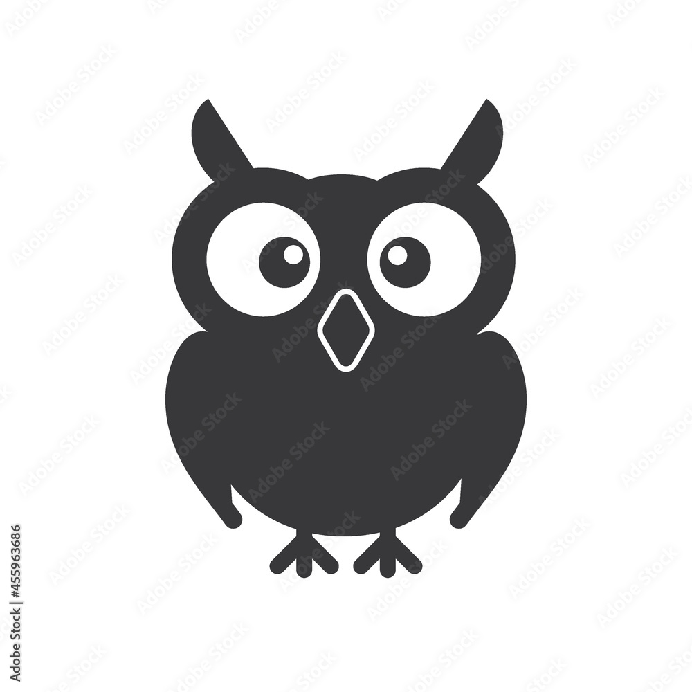 icon of an owl - vector illustration - symbol of wisdom