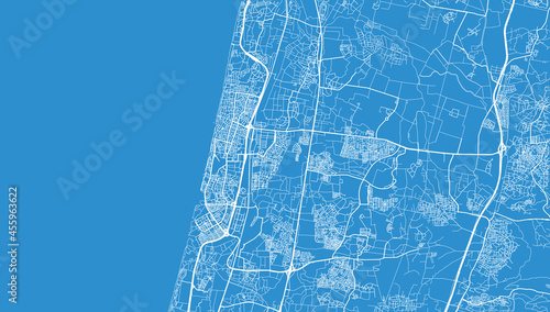 Urban vector city map of Netanya, Israel, middle east photo