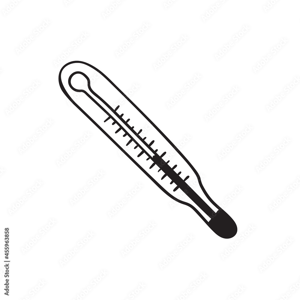 Vector icon of mercury thermometer Vector icon of mercury thermometer