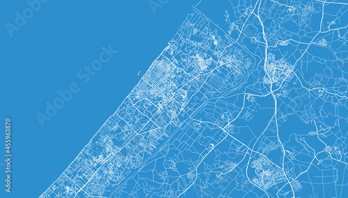 Urban vector city map of Gaza, Israel, middle east photo