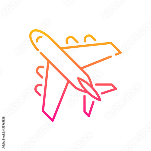 Airplane vector gradient icon style illustration. Eps 10 file