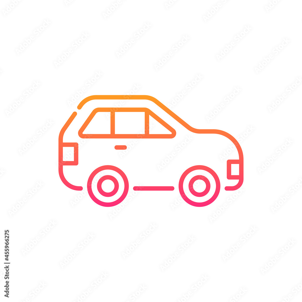 Car vector gradient icon style illustration. Eps 10 file