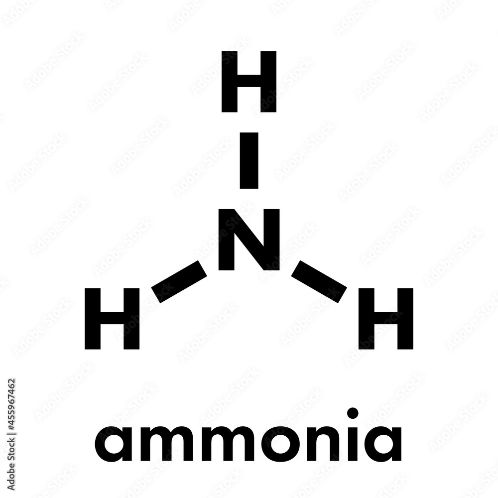 Fototapeta premium Ammonia (NH3) molecule. Skeletal formula.
