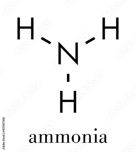 Ammonia (NH3) molecule. Skeletal formula.