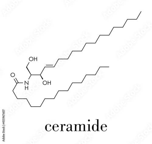 Ceramide cell membrane lipid molecule. Skeletal formula.