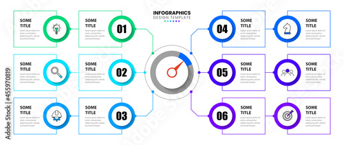 Infographic design template. Creative concept with 6 steps