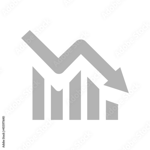 profit decline icon, loss arrow, vector illustration