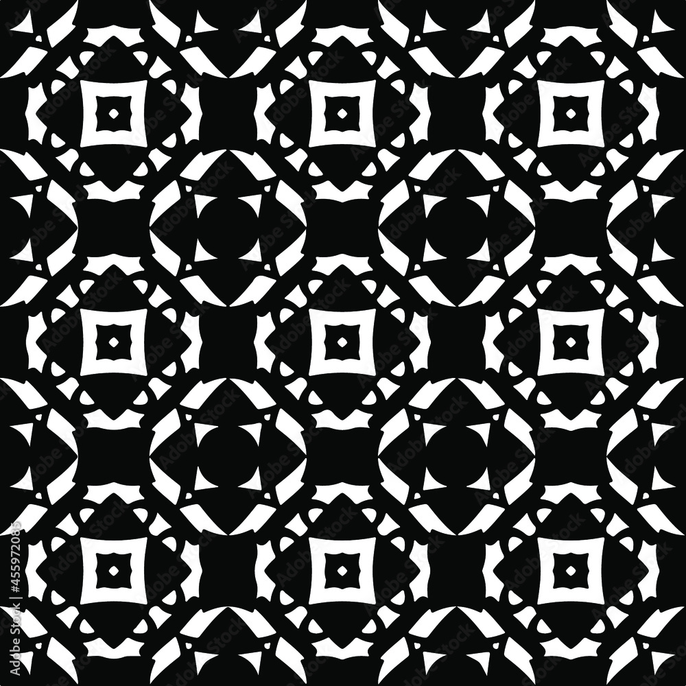 Flower geometric pattern. Seamless vector background. White and black ornament. Ornament for fabric, wallpaper, packaging.
Decorative print Flower geometric pattern. Seamless vector background. White and black ornament. Ornament for fabric, wallpaper, packaging.
Decorative print