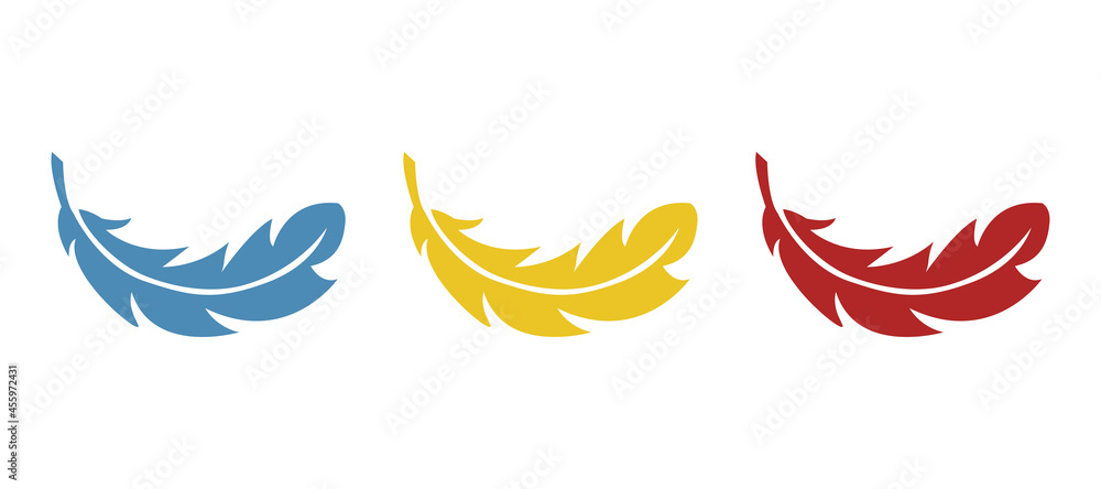 feather icon, bird feather on a white background, vector illustration