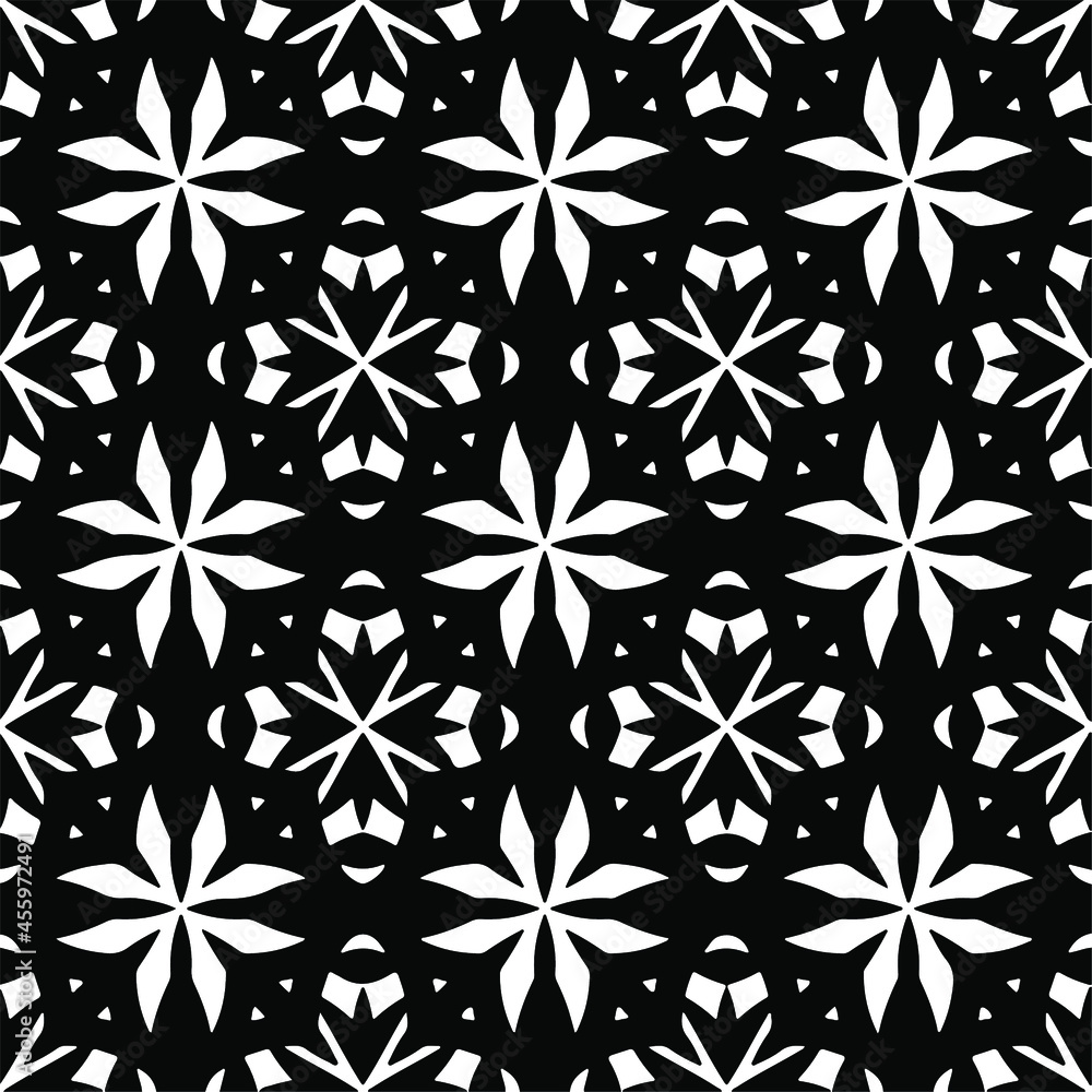Flower geometric pattern. Seamless vector background. White and black ornament. Ornament for fabric, wallpaper, packaging.
Decorative print Flower geometric pattern. Seamless vector background. White and black ornament. Ornament for fabric, wallpaper, packaging.
Decorative print