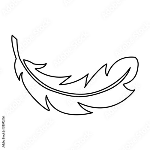 feather icon, bird feather on a white background, vector illustration