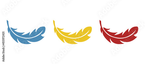feather icon, bird feather on a white background, vector illustration