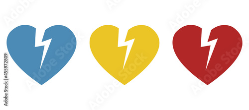broken heart icon, vector illustration