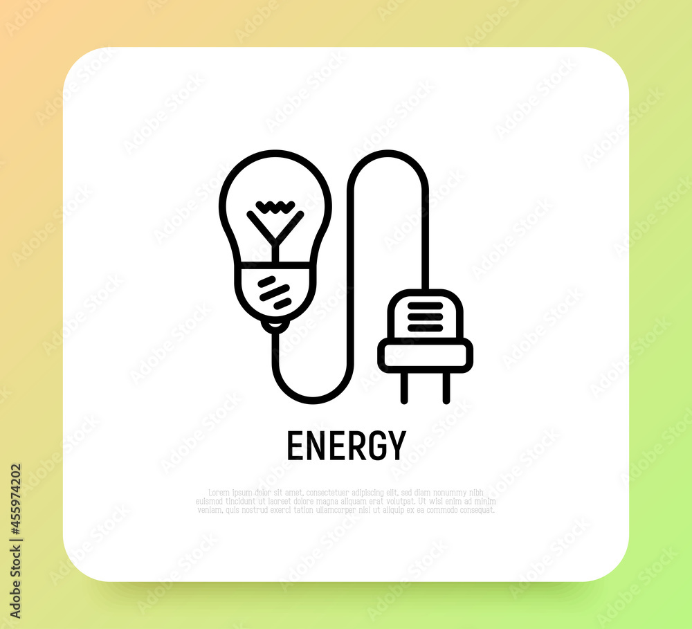 Light bulb with plug thin line icon. Modern vector illustration of electicity, innovation, communication. Light bulb with plug thin line icon. Modern vector illustration of electicity, innovation, communication.