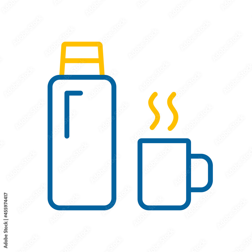 Thermos bottle vector flat icon. Camping sign Thermos bottle vector flat icon. Camping sign