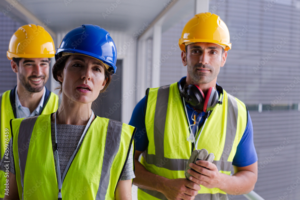 Supervisors and worker in steel factory Supervisors and worker in steel factory