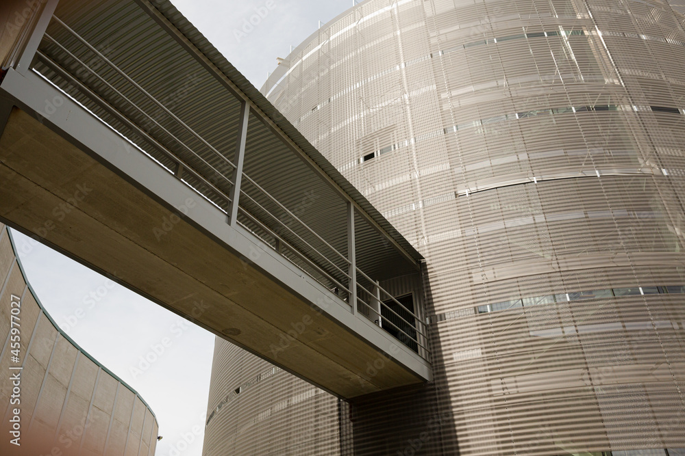 Fototapeta premium Corridor between buildings in steel factory