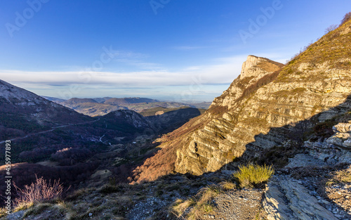 Mountain landscape in Provence with the Three Beaks and the Grand Delmas, France